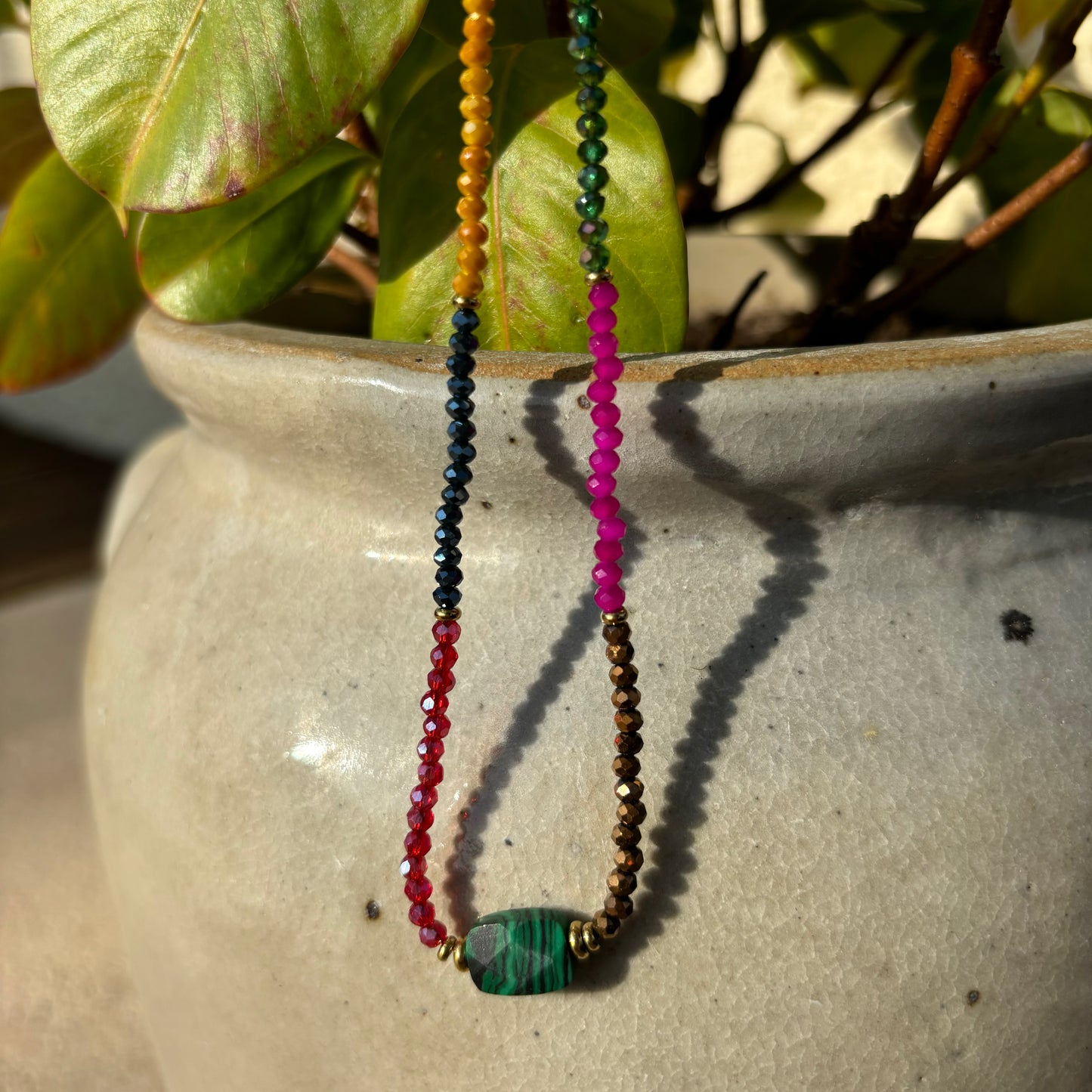 Collier perles - multi-couleur